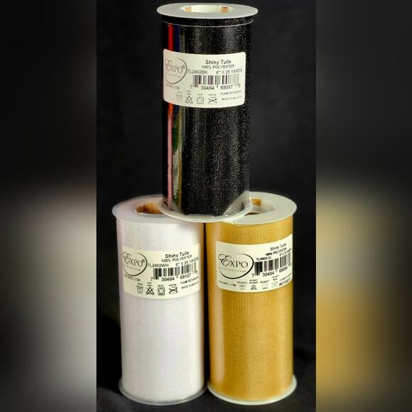 EXPO Shiny Tulle 6" x 25 yards, LOT of 3 rolls, CHOOSE Any 3 - Total 75 yards - Picture 4 of 15
